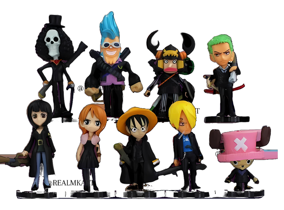 One Piece : Set Of 9 Straw Hat Chibis Action Figure