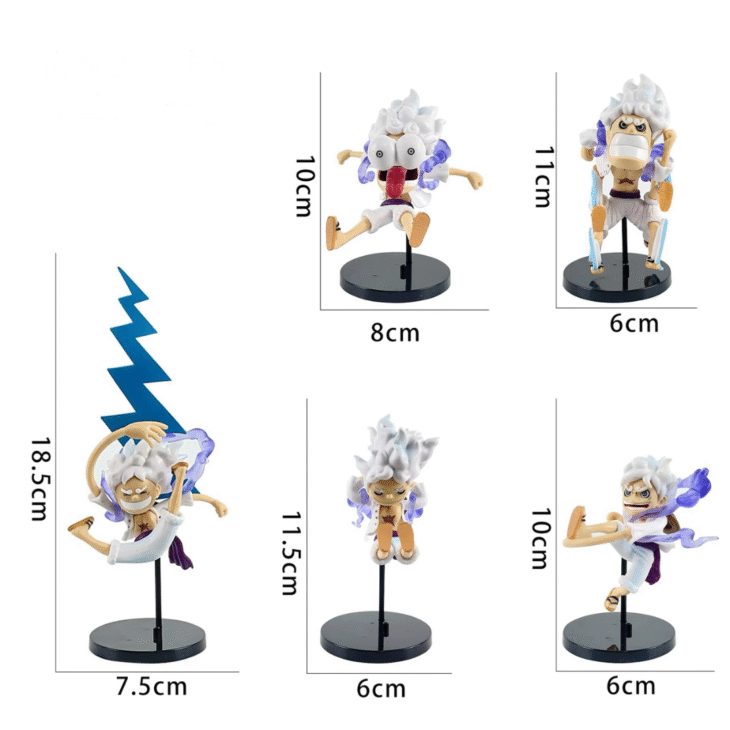 One Piece : Set Of 5 Gear 5 Chibis Action Figure - Image 2