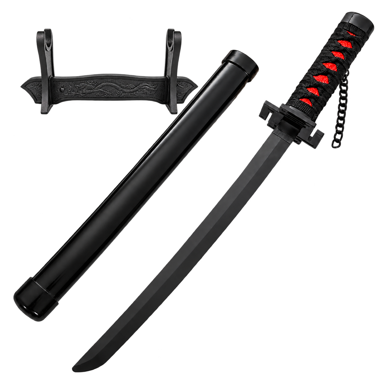 Bleach: Ichigo Kurosaki — Zangetsu Katana · 45 cm · Dragon Stand