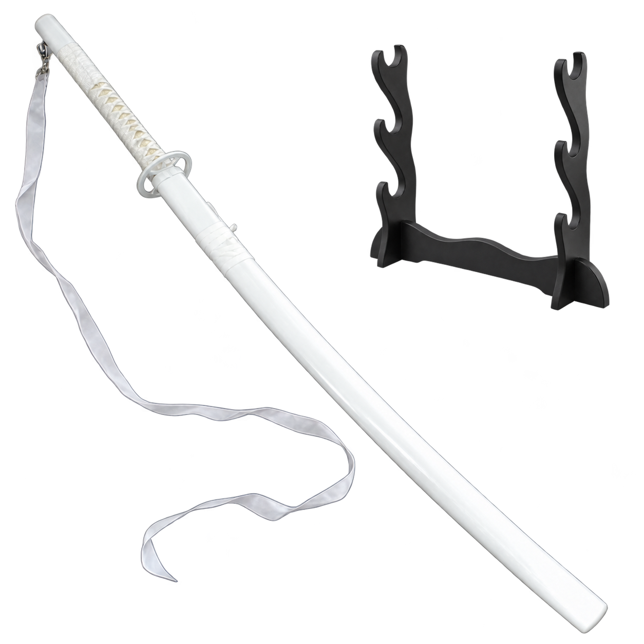 Bleach: Rukia Kuchiki — Sode no Shirayuki Katana · 104 cm · 3-Layer Stand