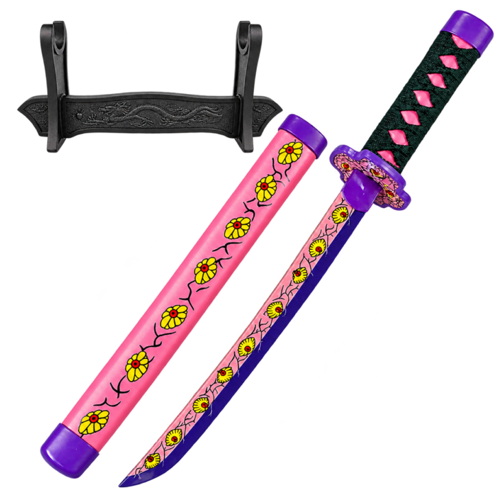 Demon Slayer: Kokushibo — Upper Moon One Katana · 42 cm · Dragon Stand
