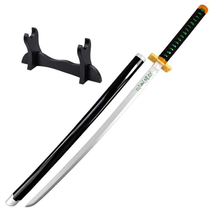Demon Slayer: Muichiro Tokito — Mist Hashira Katana · 104 cm · 1-Layer Stand