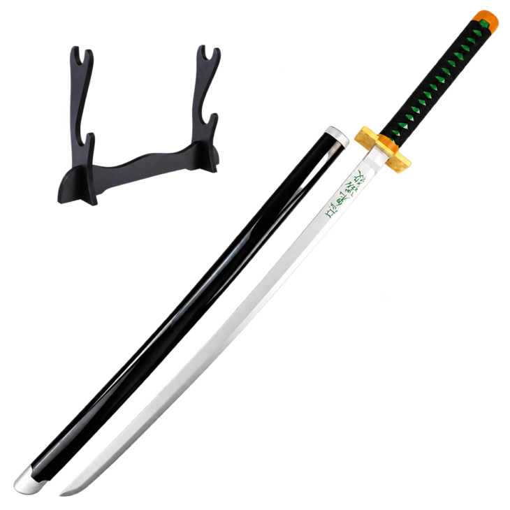 Demon Slayer: Muichiro Tokito — Mist Hashira Katana · 104 cm · 2-Layer Stand