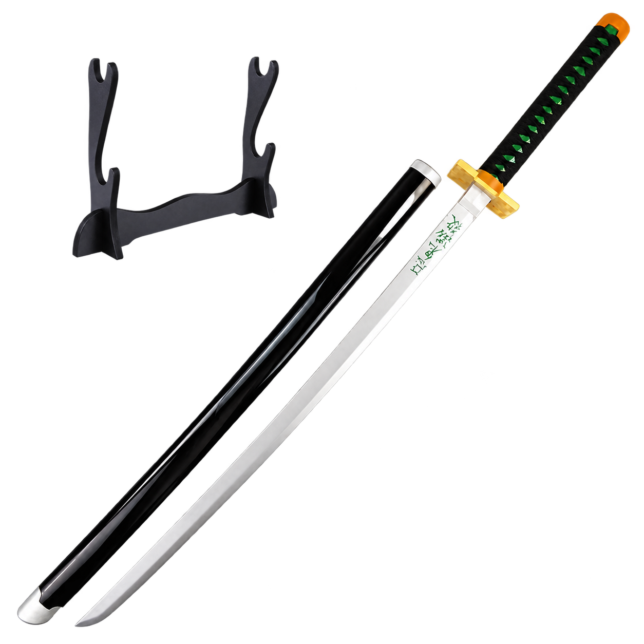 Demon Slayer: Muichiro Tokito — Mist Hashira Katana · 104 cm · 2-Layer Stand