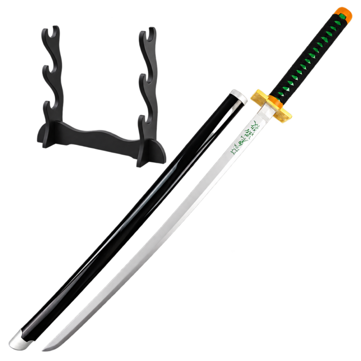 Demon Slayer: Muichiro Tokito — Mist Hashira Katana · 104 cm · 3-Layer Stand
