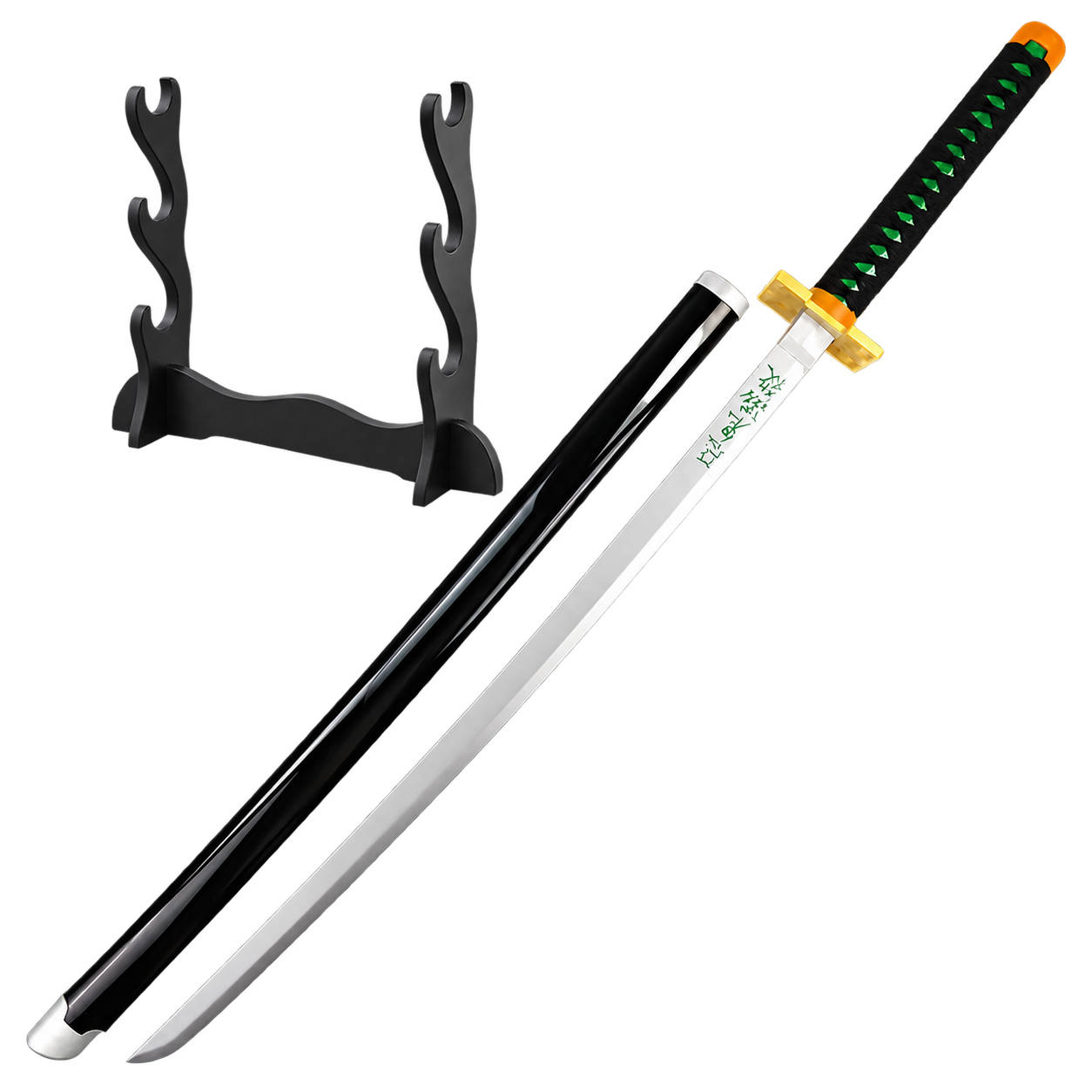 Demon Slayer: Muichiro Tokito — Mist Hashira Katana · 104 cm · 3-Layer Stand