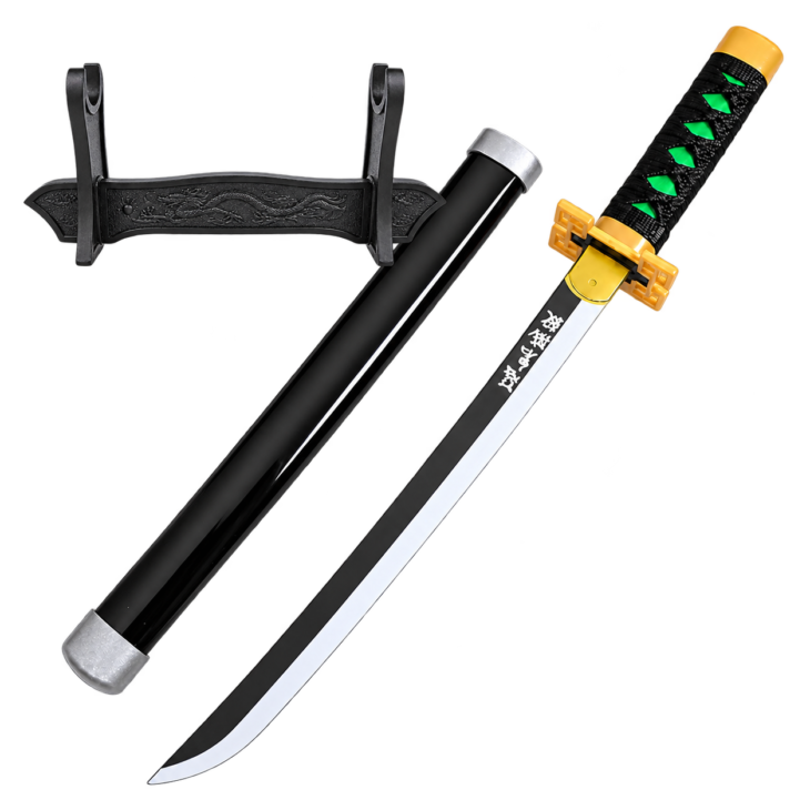 Demon Slayer: Muichiro Tokito — Mist Hashira Katana · 45 cm · Dragon Stand