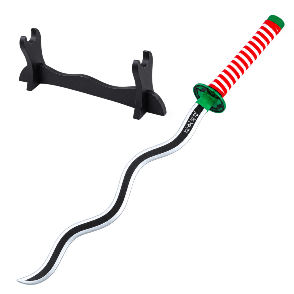 Demon Slayer: Obanai Iguro — Snake Hashira Katana · 104 cm · 1-Layer Stand