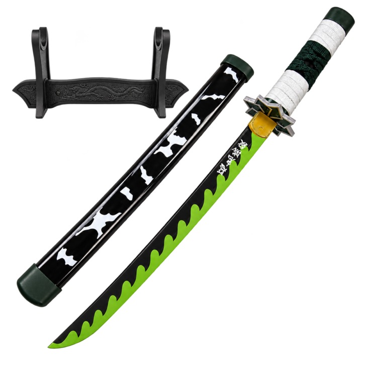 Demon Slayer: Sanemi Shinazugawa — Wind Hashira Katana · 42 cm · Dragon Stand