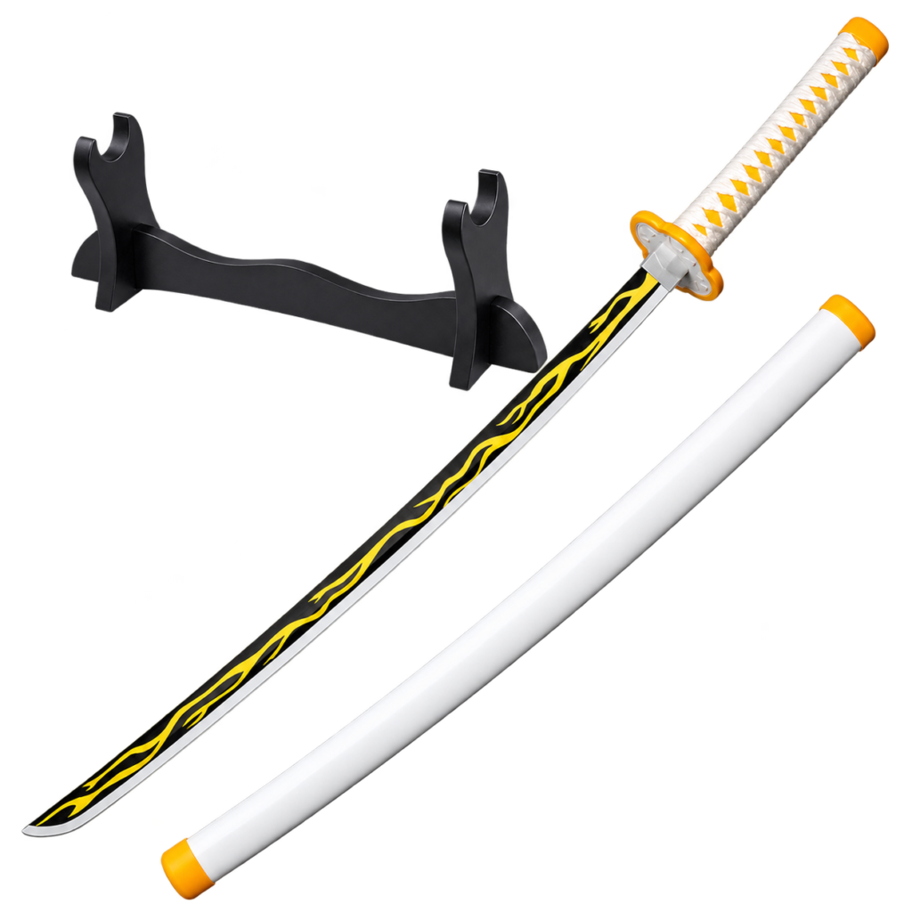 Demon Slayer: Zenitsu Agatsuma — Thunder Breathing Katana · 104 cm · 1-Layer Stand