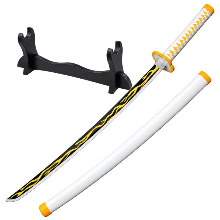Demon Slayer: Zenitsu Agatsuma — Thunder Breathing Katana · 104 cm · 1-Layer Stand
