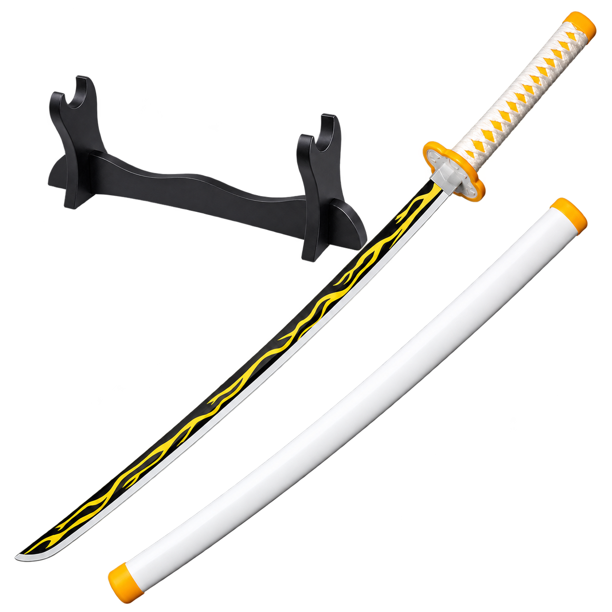 Demon Slayer: Zenitsu Agatsuma — Thunder Breathing Katana · 104 cm · 1-Layer Stand