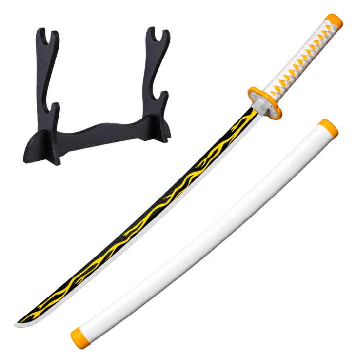 Demon Slayer: Zenitsu Agatsuma — Thunder Breathing Katana · 104 cm · 2-Layer Stand