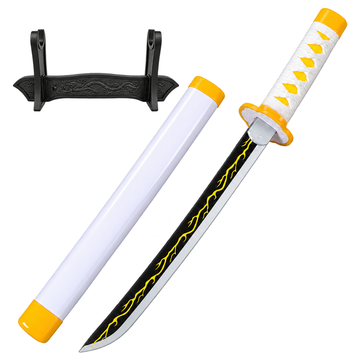 Demon Slayer: Zenitsu Agatsuma — Thunder Breathing Katana · 42 cm · Dragon Stand