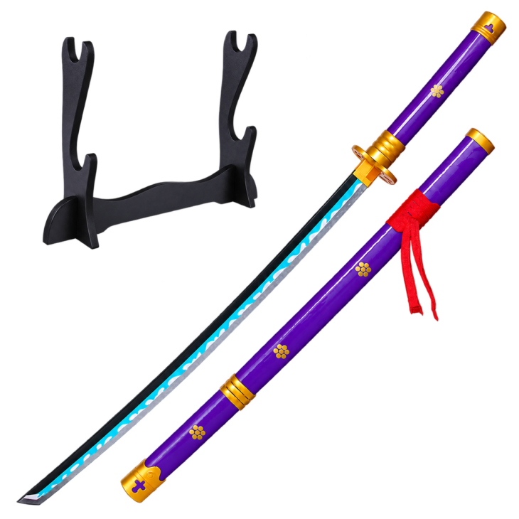 One Piece: Roronoa Zoro — Enma Purple Katana · 104 cm · 2-Layer Stand