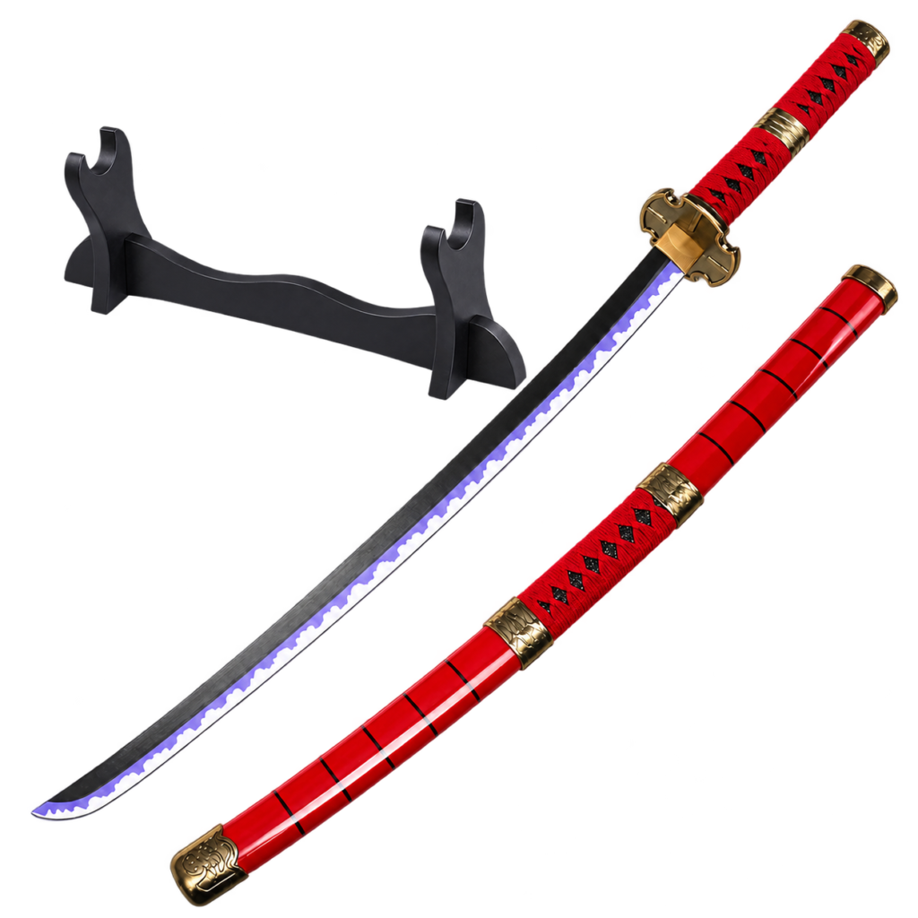 One Piece: Roronoa Zoro — Sandai Kitetsu Katana · 104 cm · 1-Layer Stand