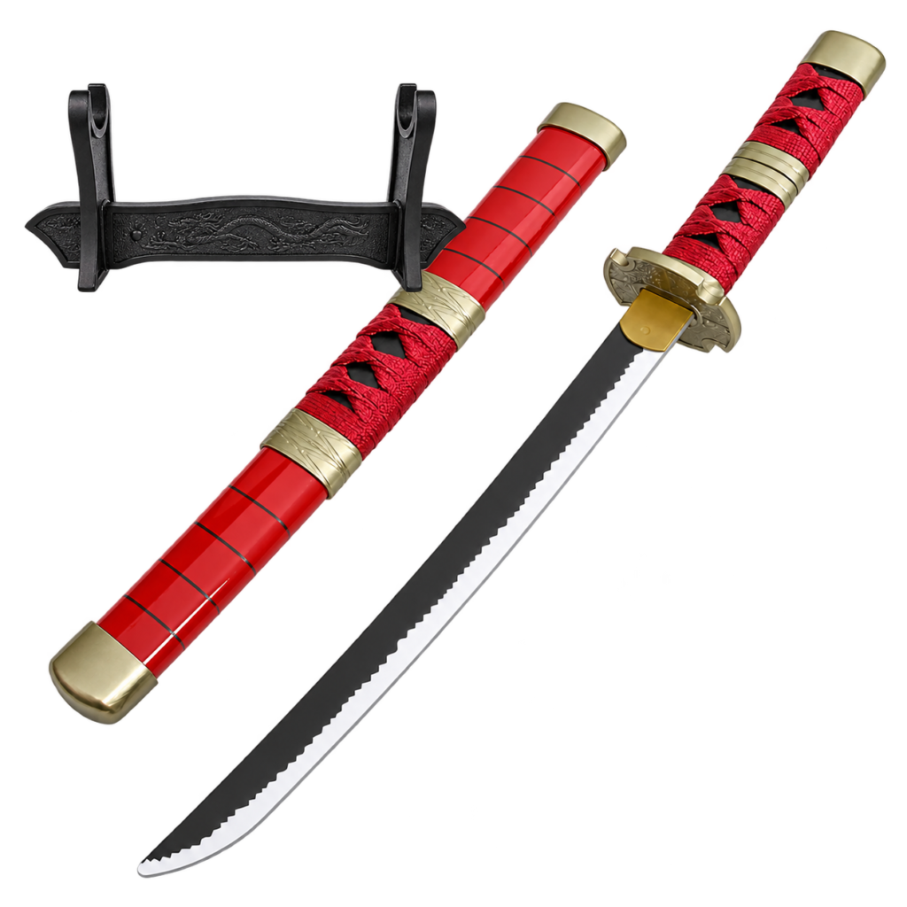 One Piece: Roronoa Zoro — Sandai Kitetsu Katana · 45 cm · Dragon Stand