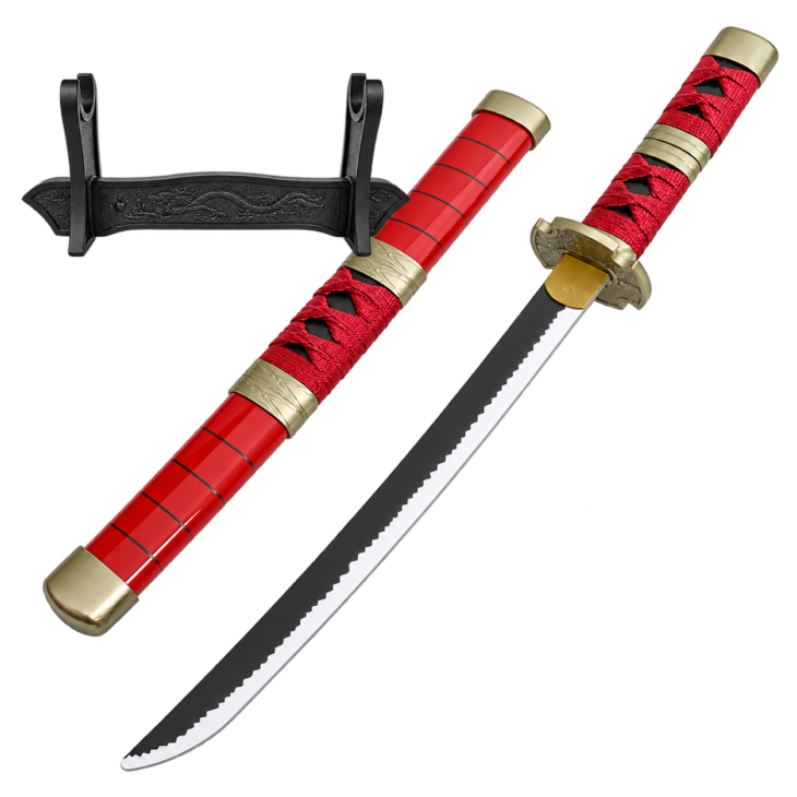 One Piece: Roronoa Zoro — Sandai Kitetsu Katana · 45 cm · Dragon Stand
