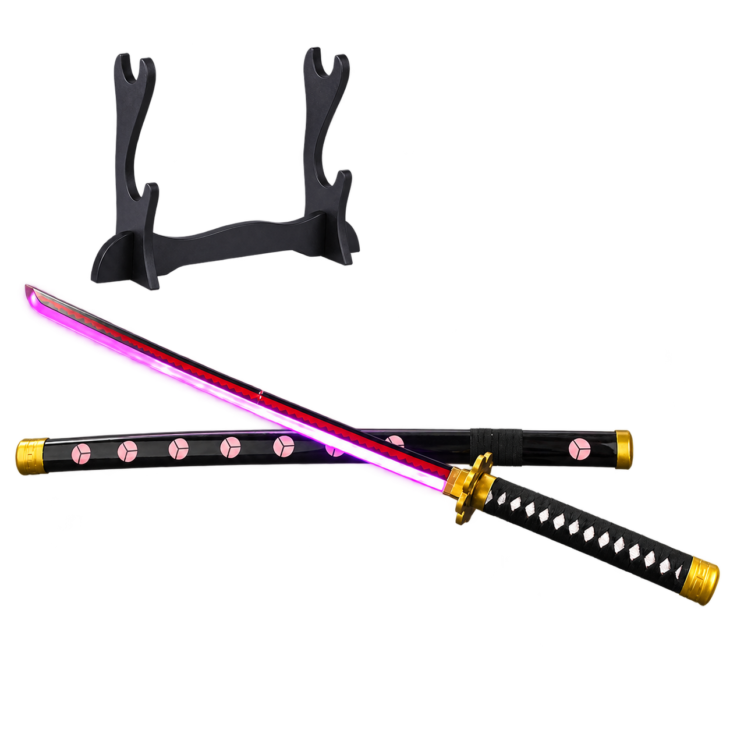 One Piece: Roronoa Zoro — Shusui LED Katana · 104 cm · 2-Layer Stand