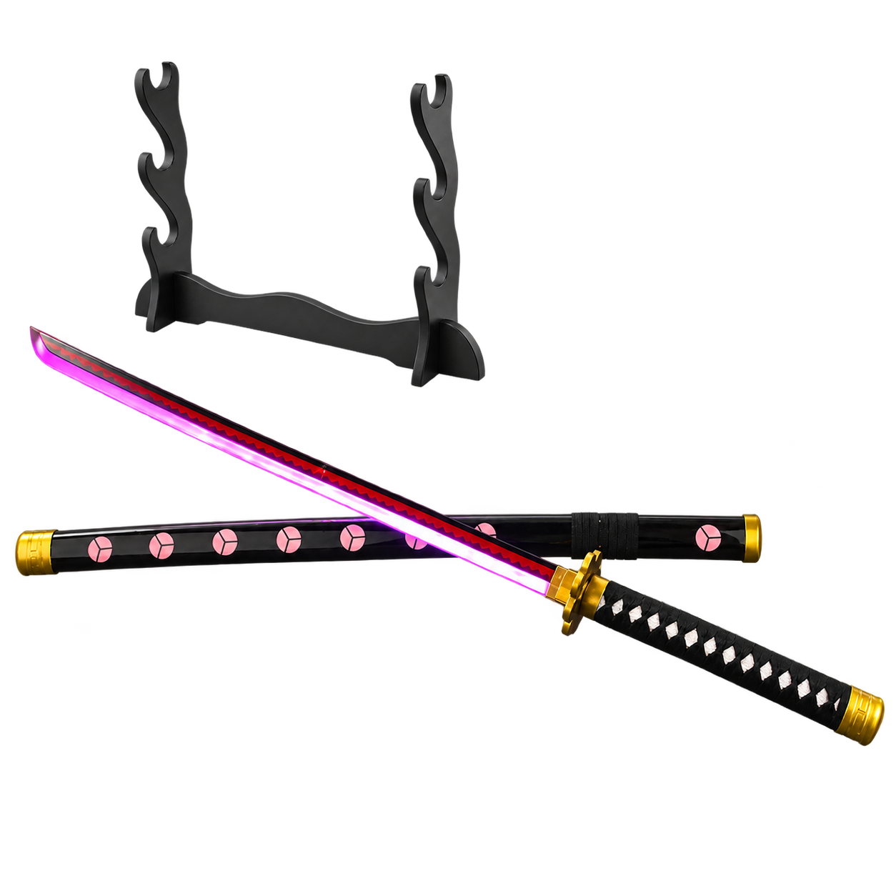 One Piece: Roronoa Zoro — Shusui LED Katana · 104 cm · 3-Layer Stand