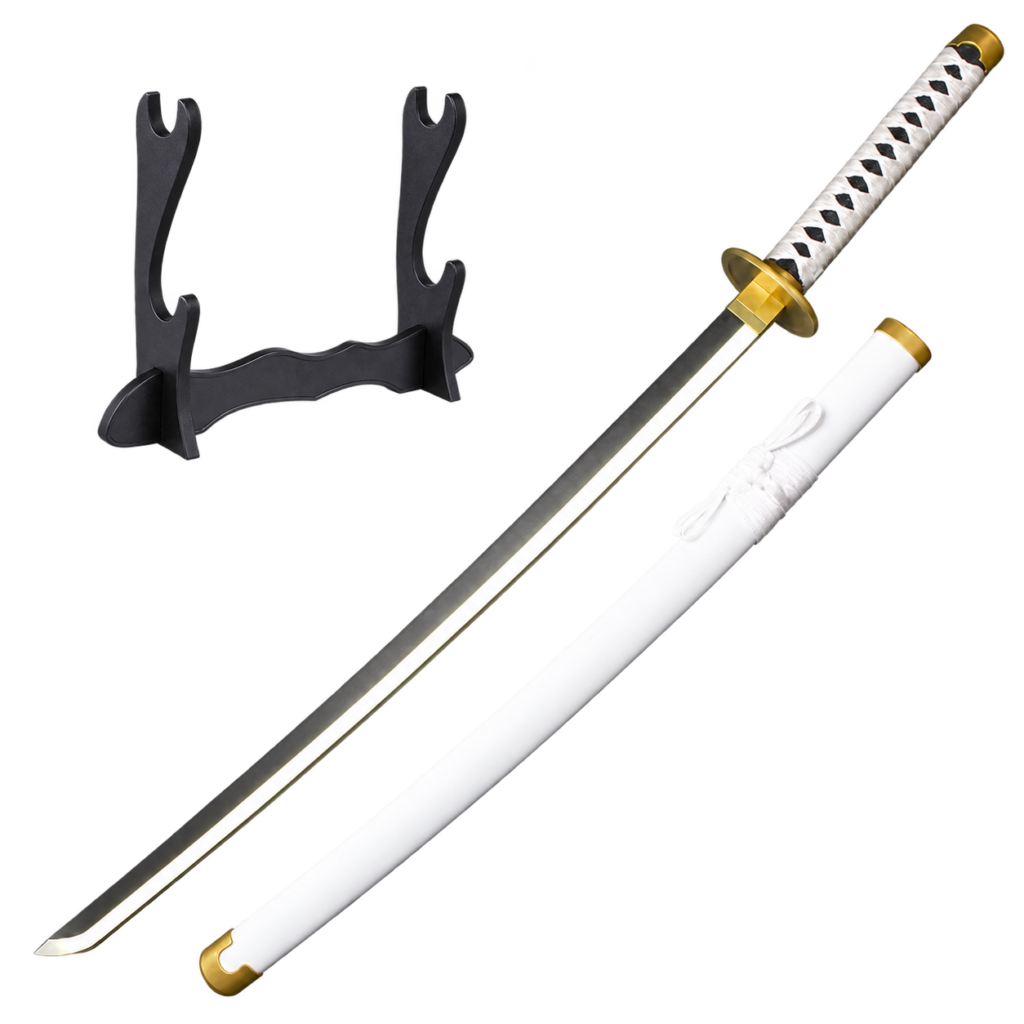 One Piece: Roronoa Zoro — Wado Ichimonji LED Katana · 104 cm · 2-Layer Stand