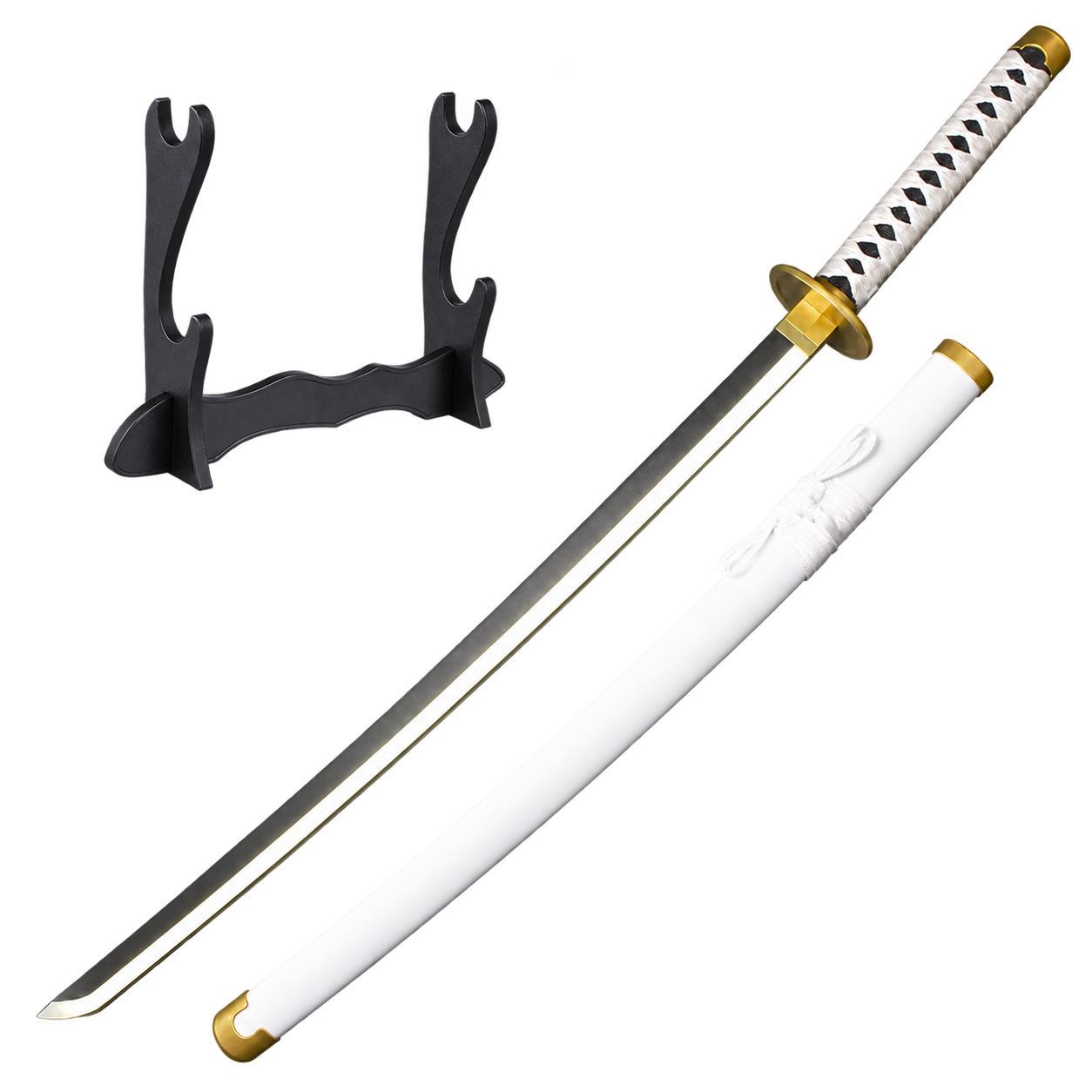 One Piece: Roronoa Zoro — Wado Ichimonji LED Katana · 104 cm · 2-Layer Stand