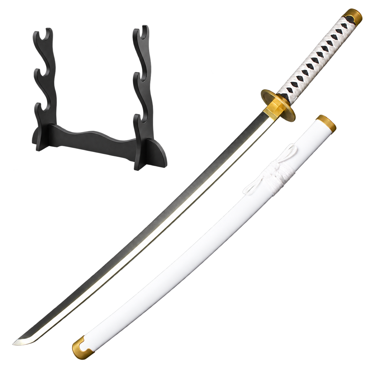 One Piece: Roronoa Zoro — Wado Ichimonji LED Katana · 104 cm · 3-Layer Stand