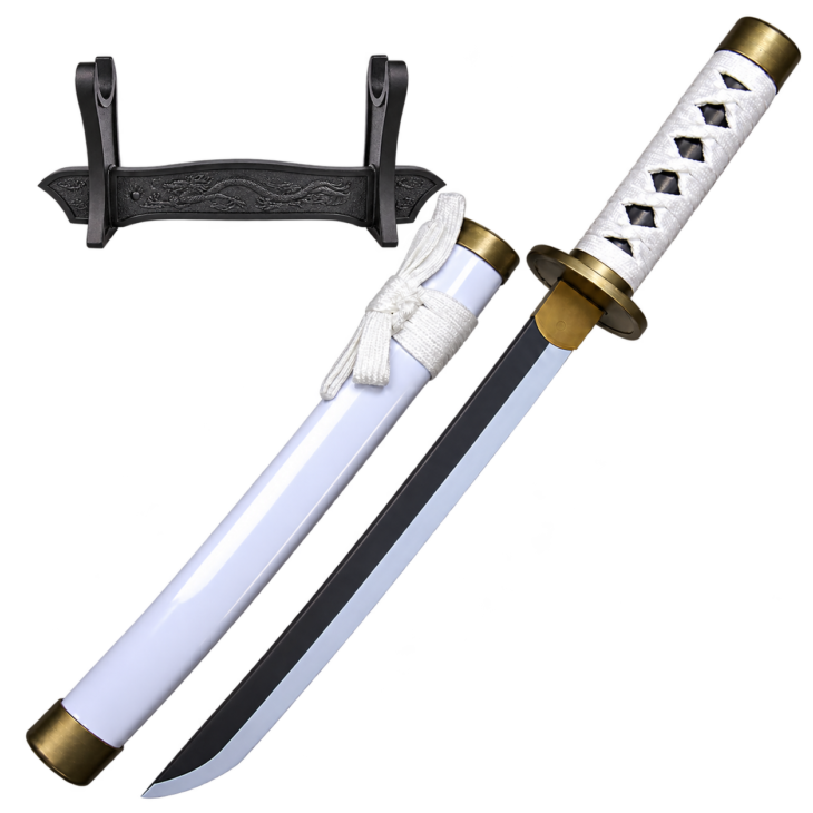 One Piece: Roronoa Zoro — Wado Ichimonji Katana · 42 cm · Dragon Stand