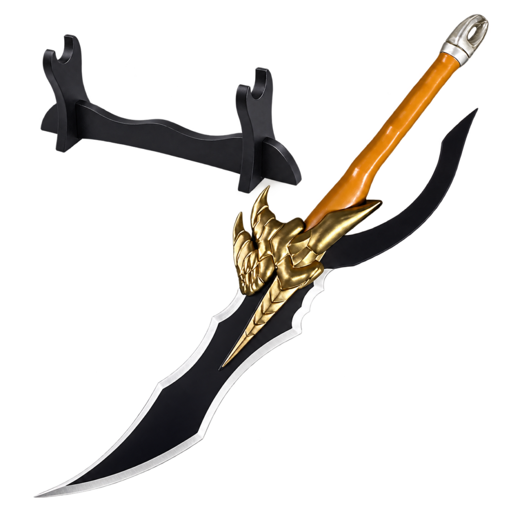Solo Leveling: Sung Jin-Woo — Shadow Blade Katana · 61.5 cm · 1-Layer Stand