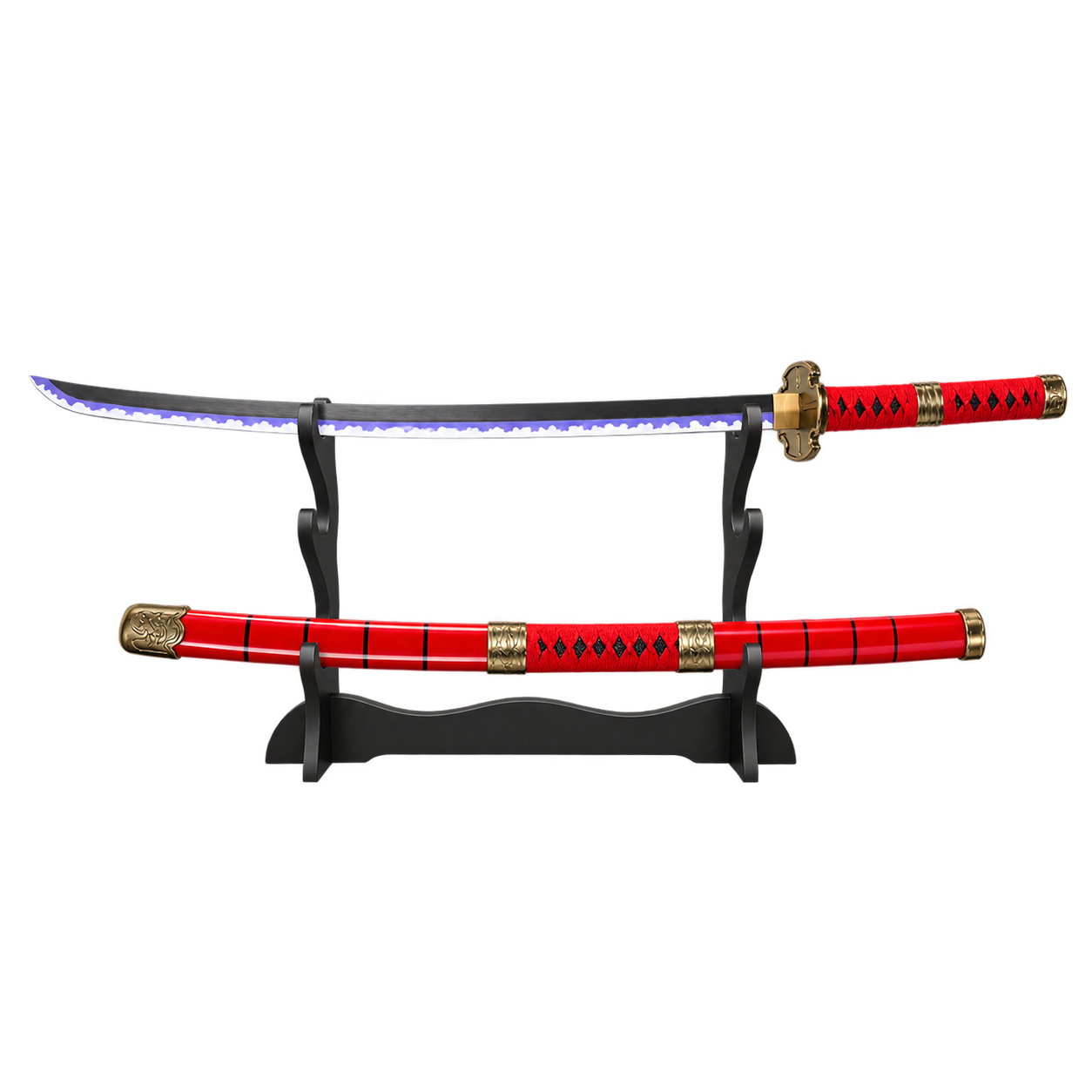 Roronoa Zoro 104 cm on Triple-layer black display stand