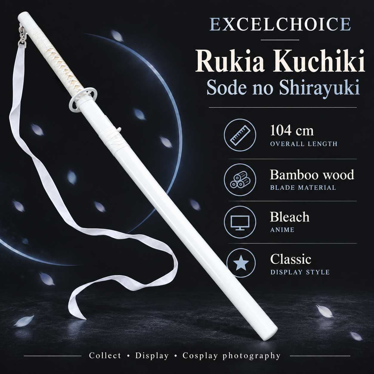 Rukia Kuchiki Sode no Shirayuki 104 cm — Bamboo wood blade specifications