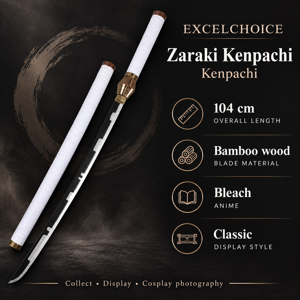 Zaraki Kenpachi Kenpachi 104 cm — Bamboo wood blade specifications