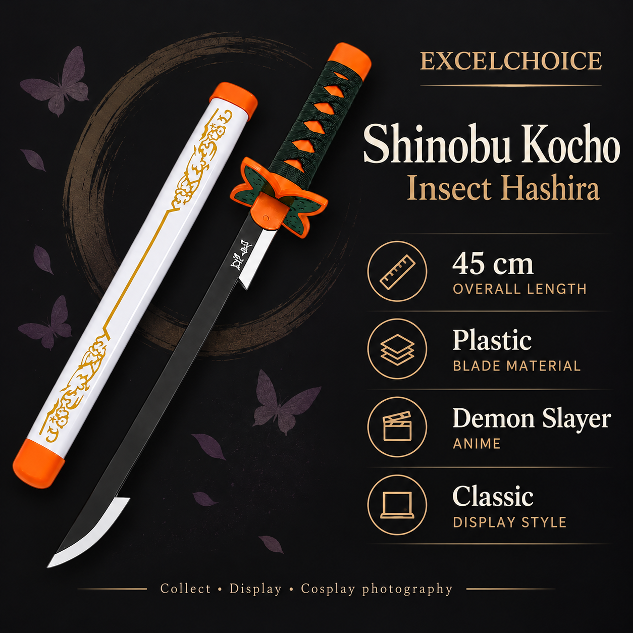 Shinobu Kocho Insect Hashira 45 cm — Plastic blade specifications