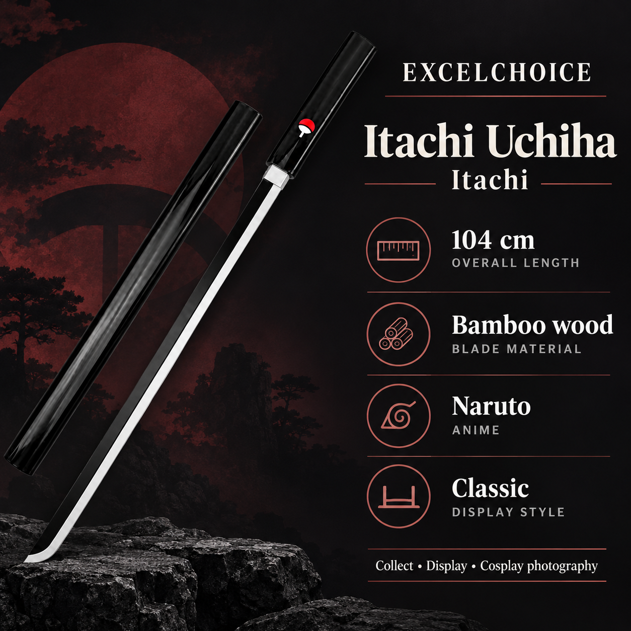 Itachi Uchiha Itachi 104 cm — Bamboo wood blade specifications
