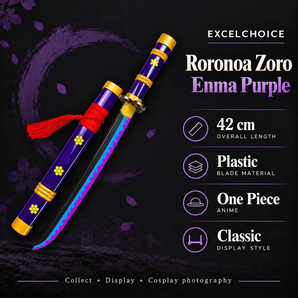 Roronoa Zoro Enma Purple 42 cm — Plastic blade specifications
