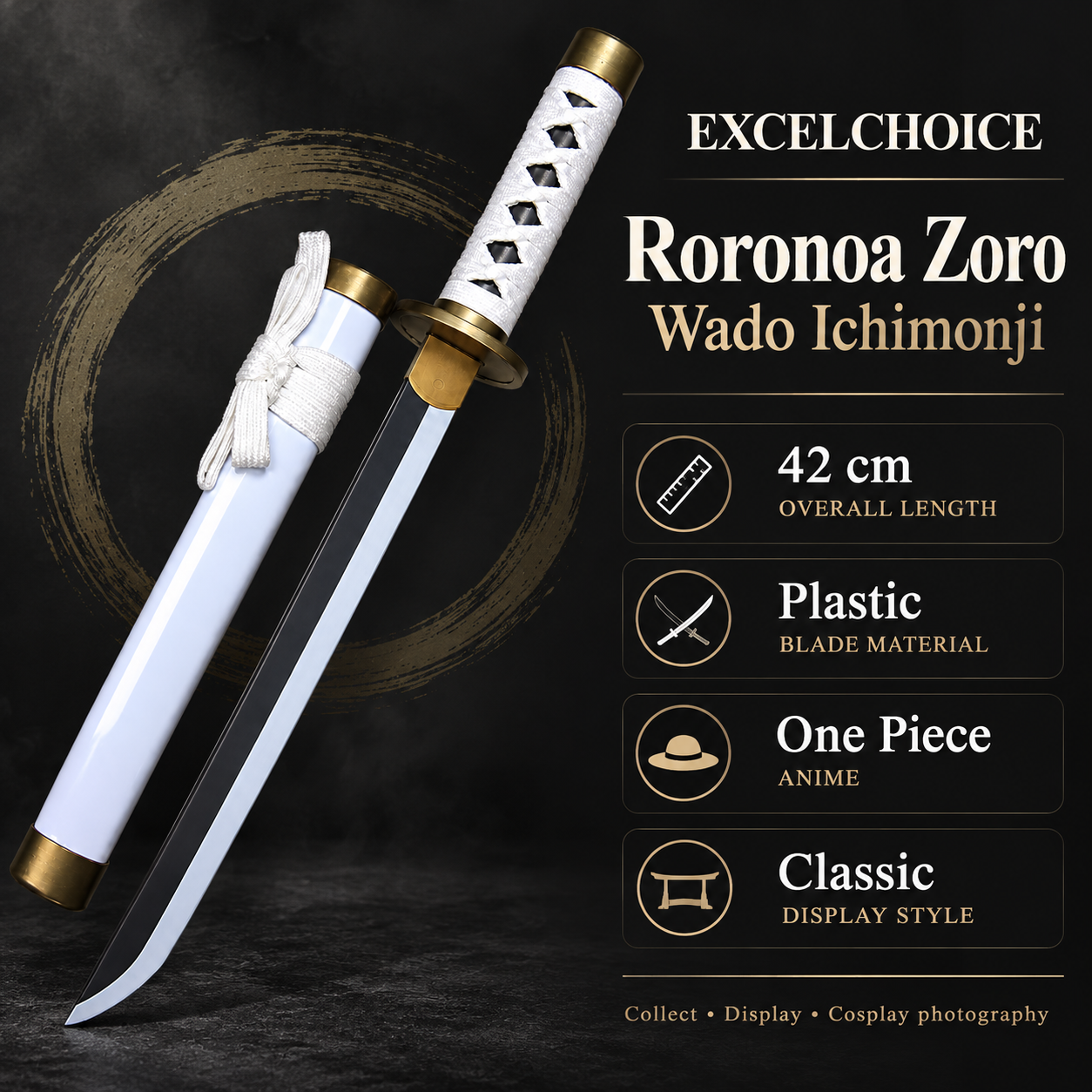 Roronoa Zoro Wado Ichimonji 42 cm — Plastic blade specifications