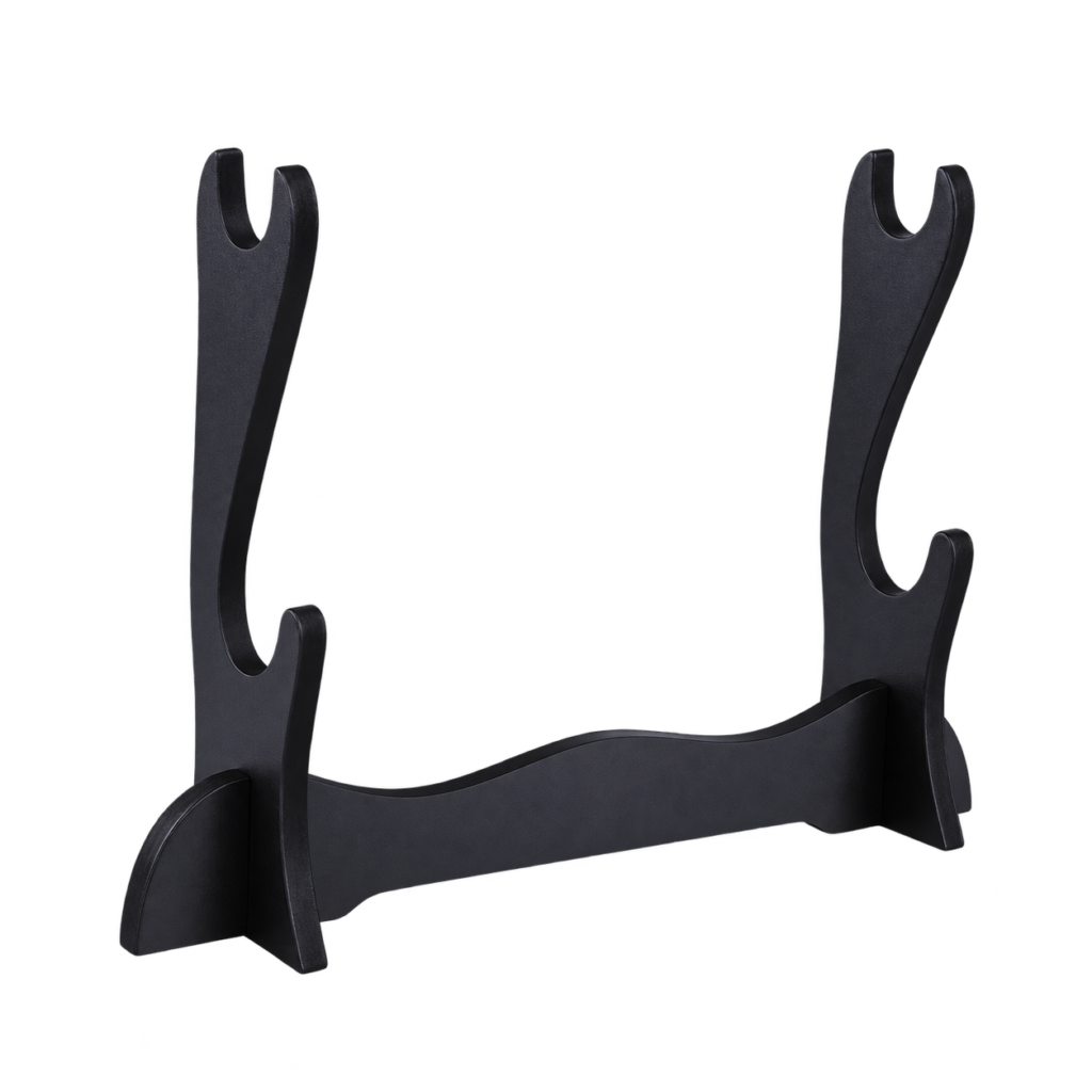 Double-layer black display stand included with this product